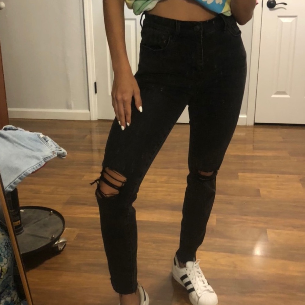 High-rise distressed jegging PacSun